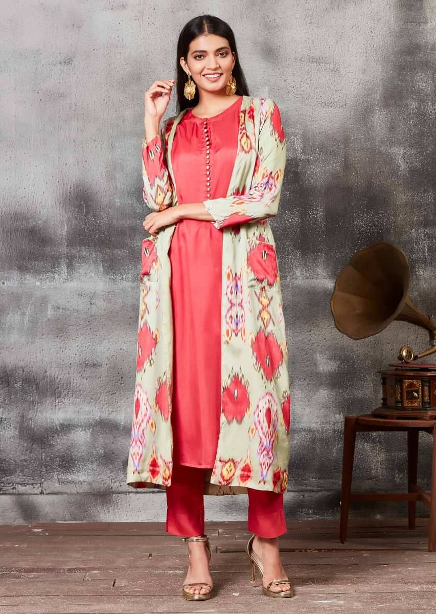 Buy Brask India Kurti with Jacket for Women and Girls Printed Rayon Online  at Best Prices in India - JioMart.