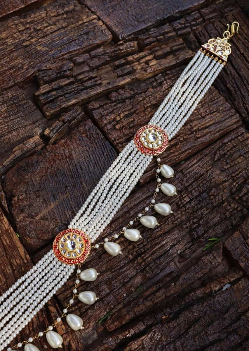 Golden Gotta Patti Hand Embroidered Waist Belt With Pearl Drops Hangings/  Belts for Saree/ Saree Belts/ Lehenga Belt/ Embellished Belts -  Sweden