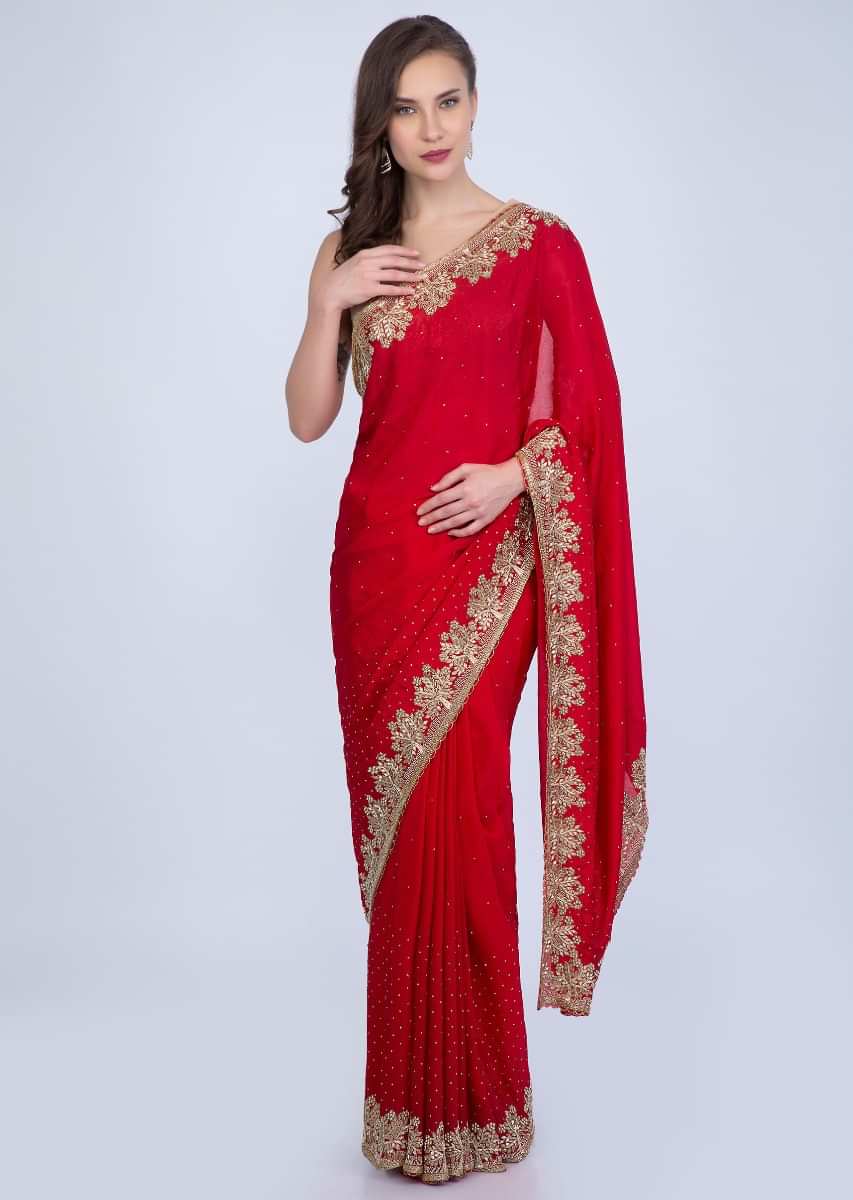 Elegant ! Women Ethnic Wear Chiffon Saree With Heavy Work Blouse