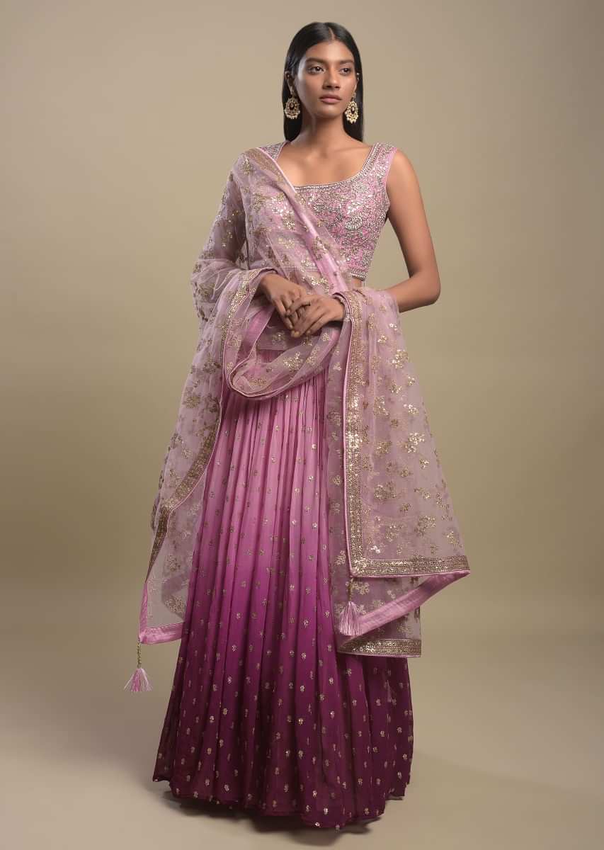 Purple Lehenga Cholis: Buy Latest Indian Designer Purple Ghagra Cholis  Online - Utsav Fashion