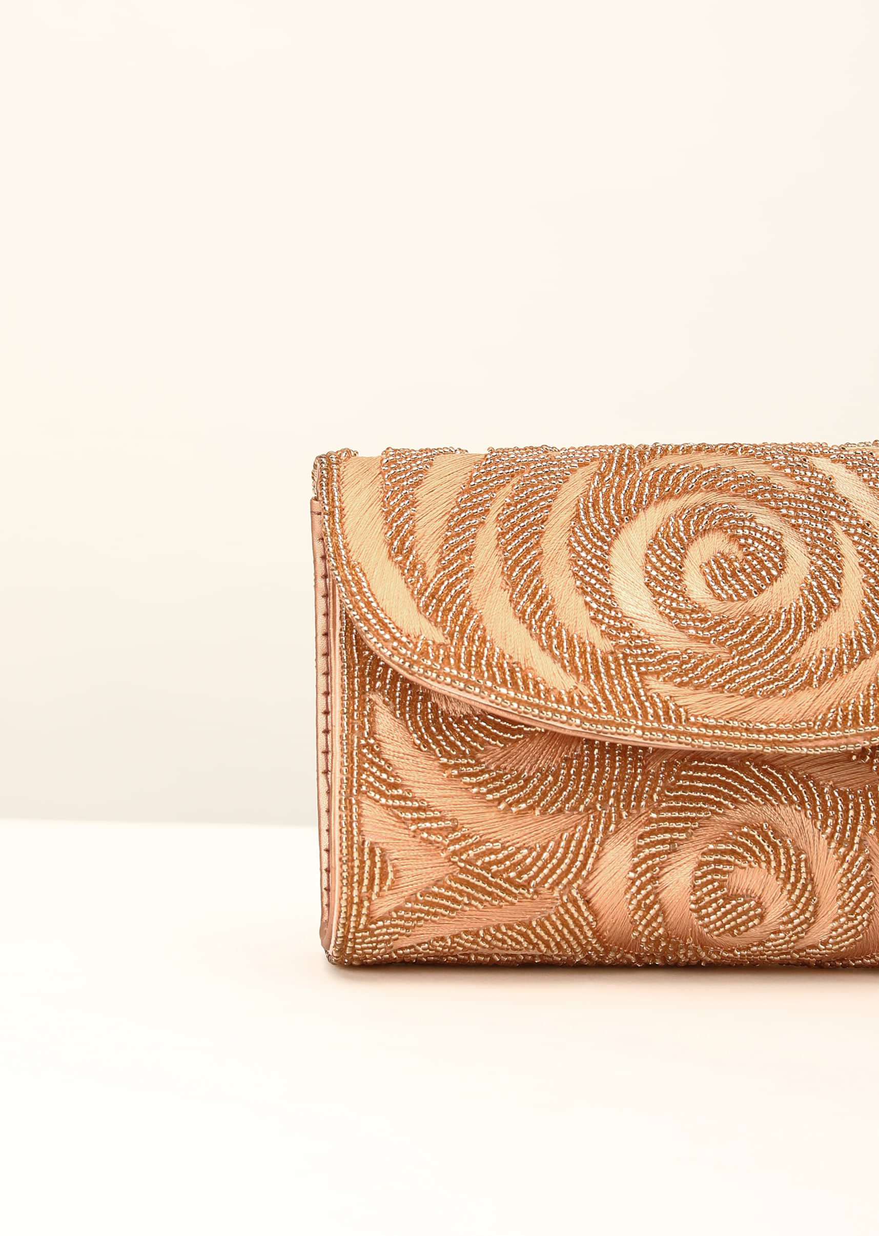 Small rose cheap gold clutch bag