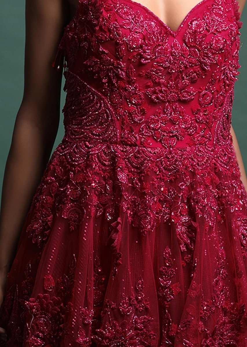 red lace strapless - Gem