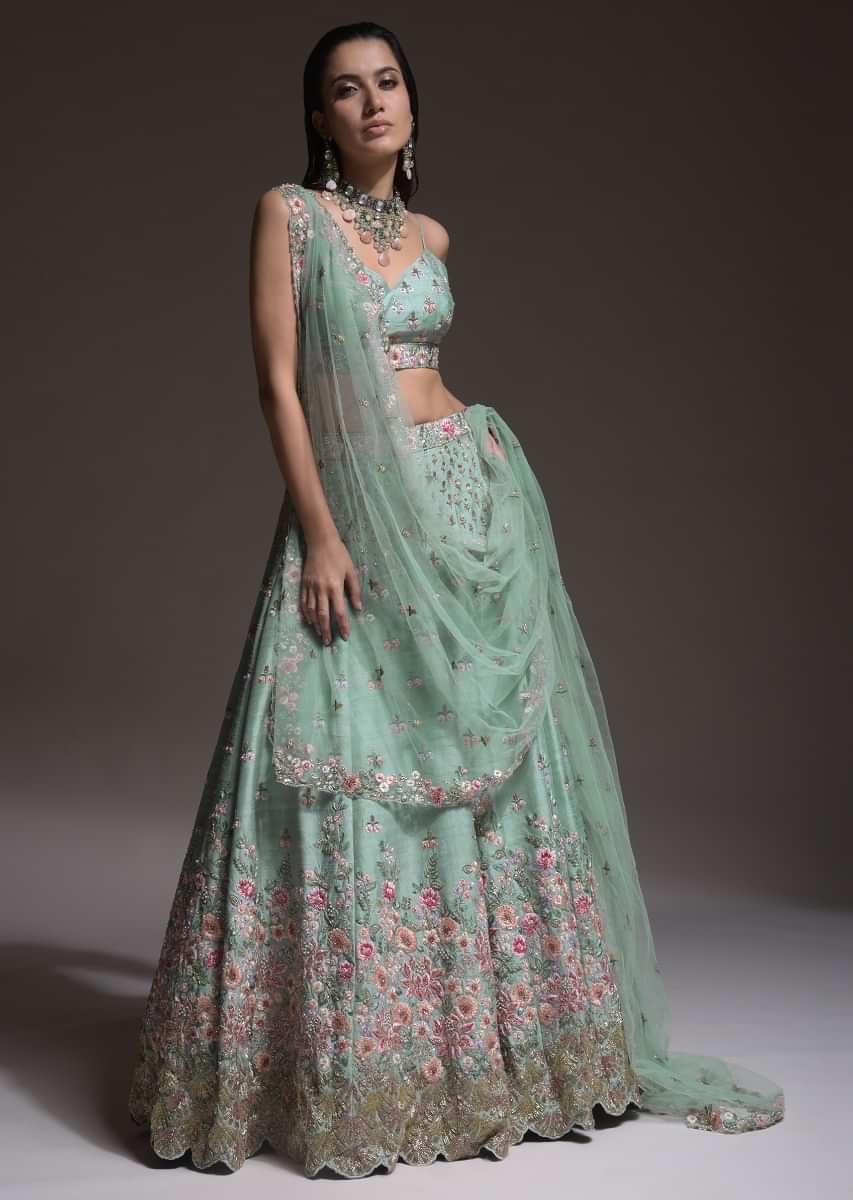 Green Lehenga Choli - Buy Trendy Green Lehenga Choli Online in India