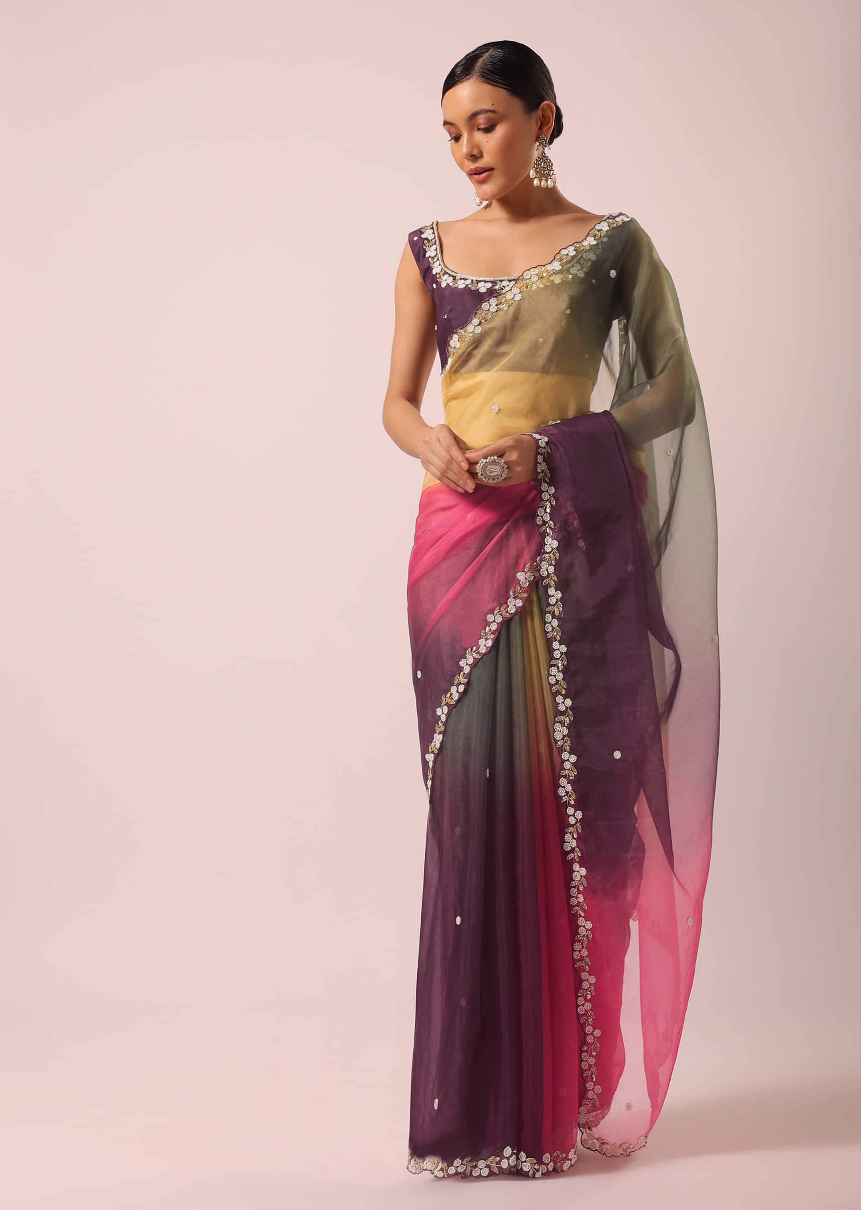 Multiple Colors - Sari Petticoat Stitched Indian Dominican