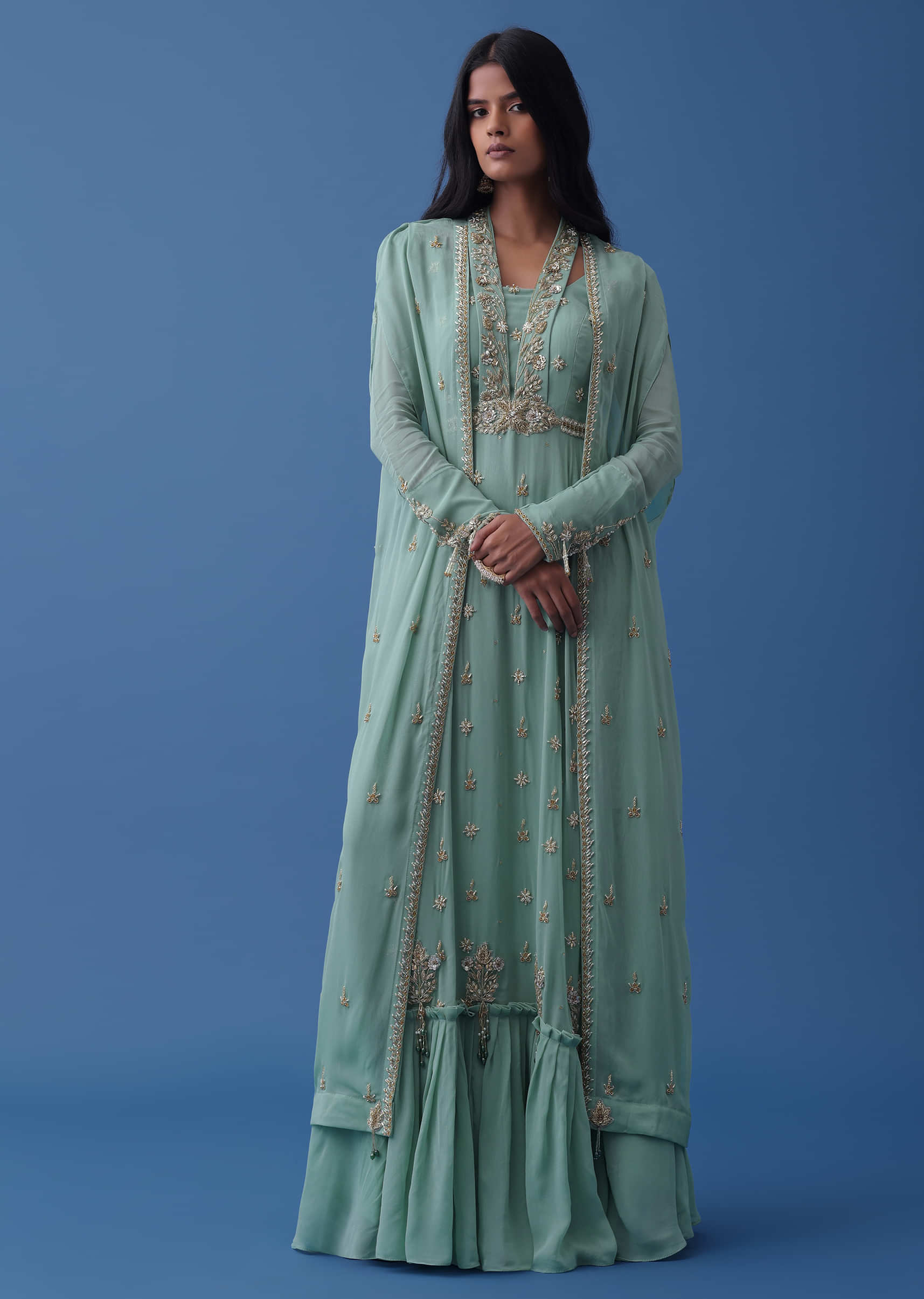 Sea Green Heavy Designer Work Eid Special Anarkali Suit  Indian Heavy  Anarkali Lehenga Gowns Sharara Sarees Pakistani Dresses in  USAUKCanadaUAE  IndiaBoulevard