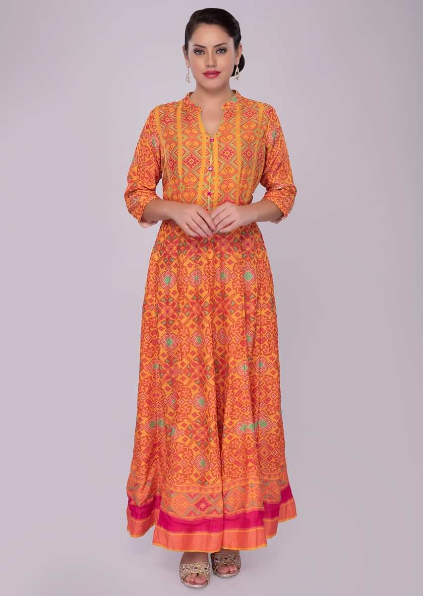 Shaded cotton tunic dress in ikkat print