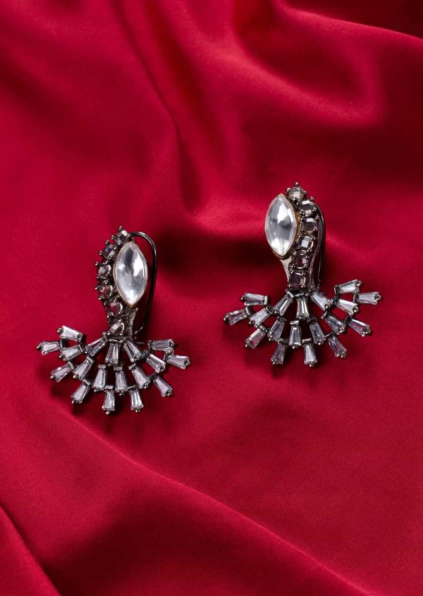 Silver coated earring with buggle bead only on Kalki
