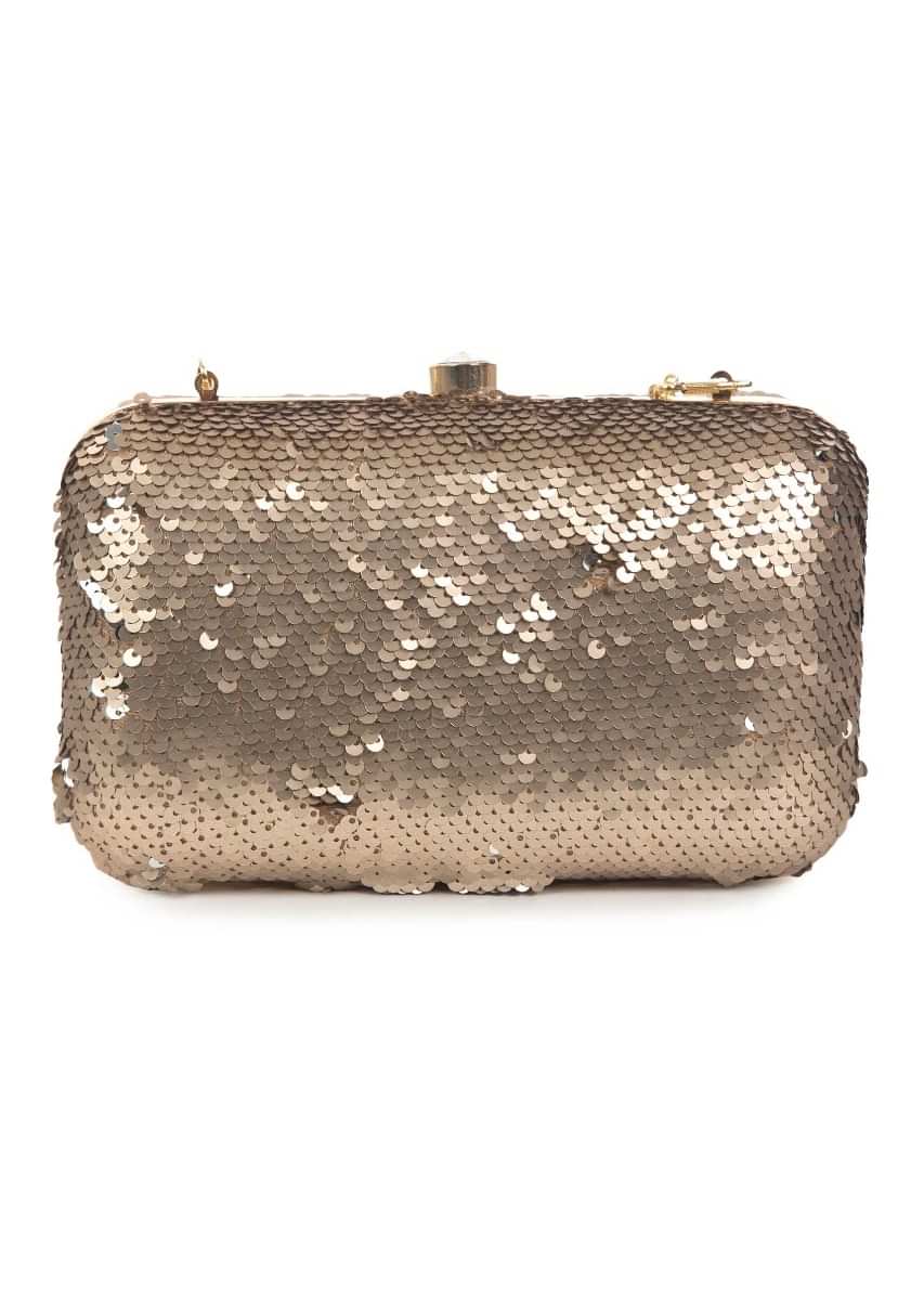 Silver Clutch featuring in sequin work 