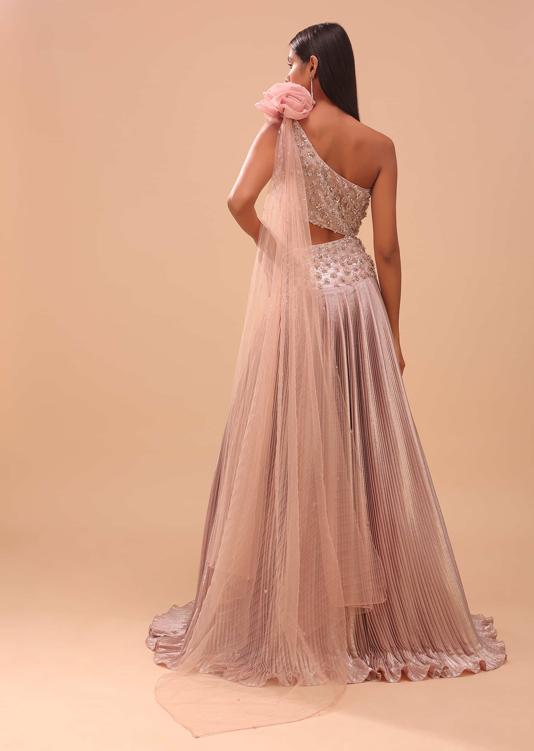 Petal Pink Embroidered Bridesmaid Gown