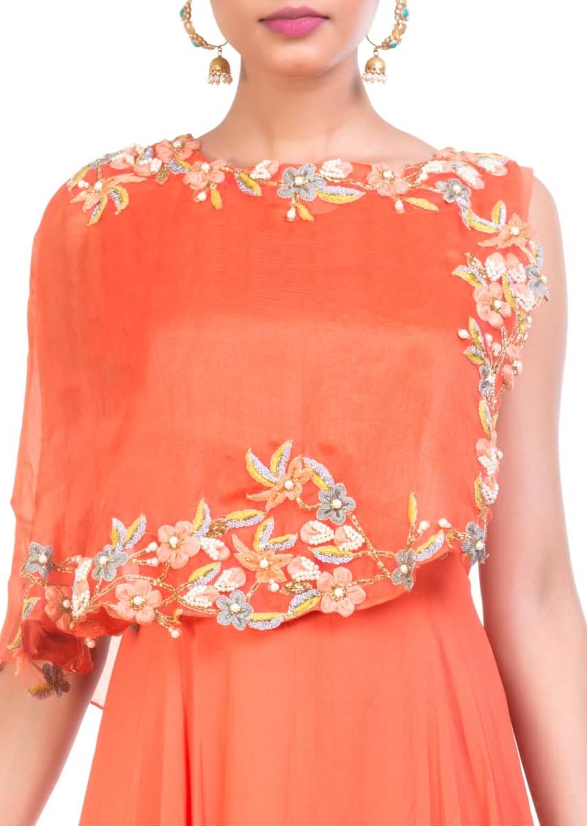 Tangerine Cape Dress 