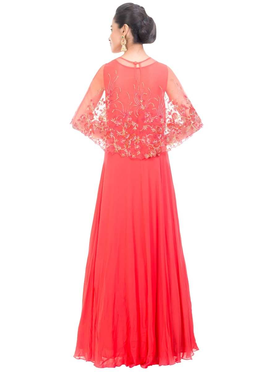 Plus Size Dresses Plain Tomato Red Anarkali Suit LSTV114537