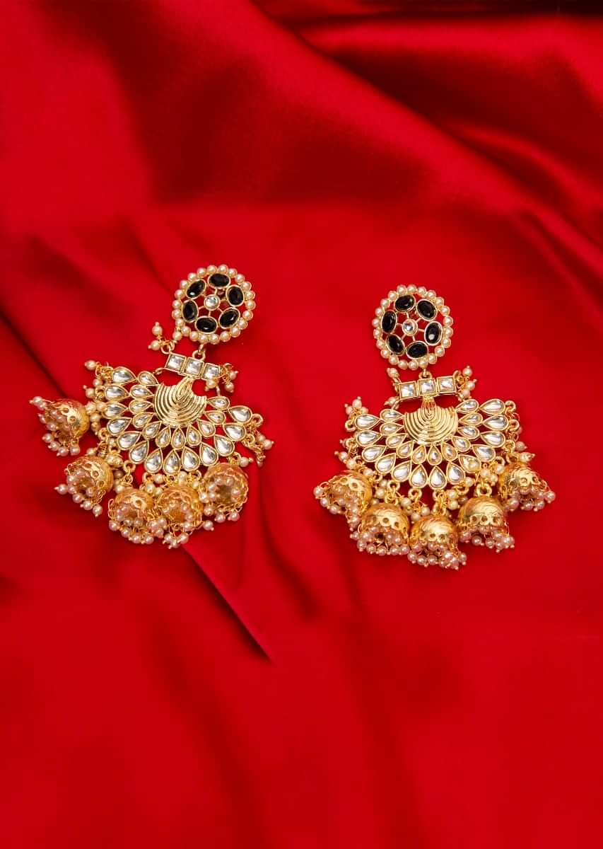 Traditional chandelier earring with multiple jhumkas