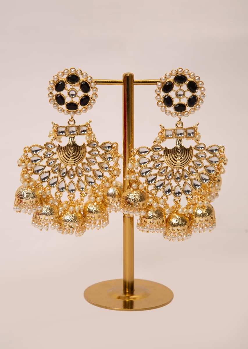 Traditional chandelier earring with multiple jhumkas