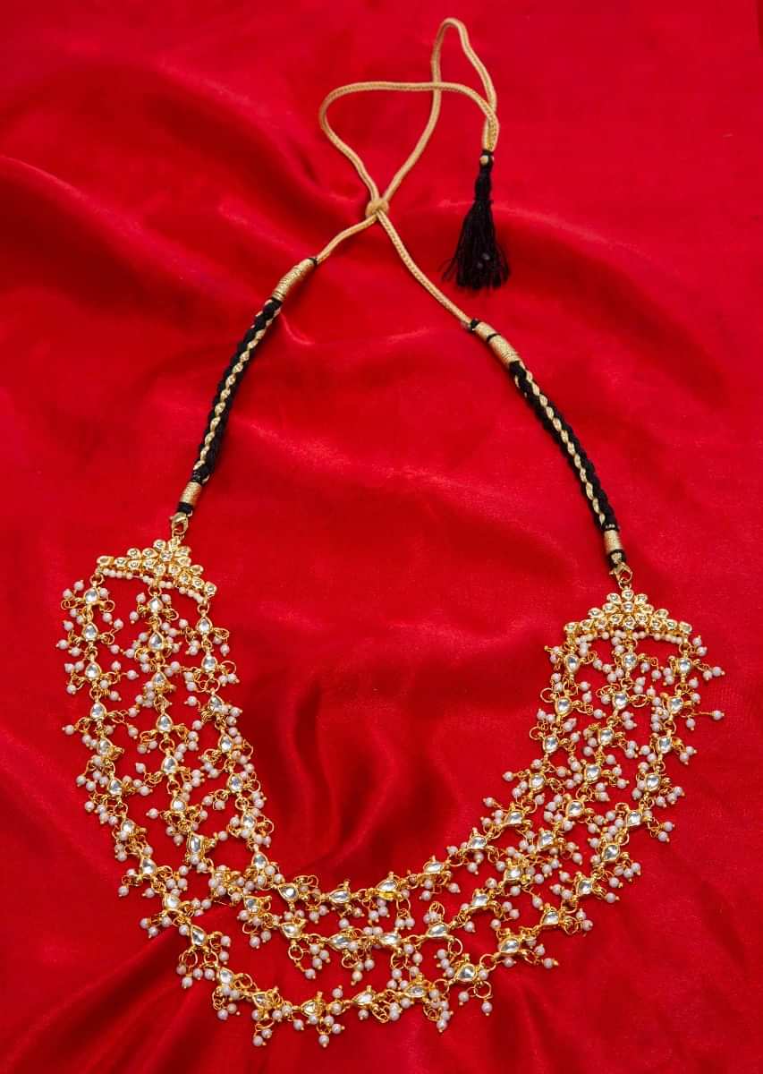 Triple layer gold plated kundan necklace only on Kalki