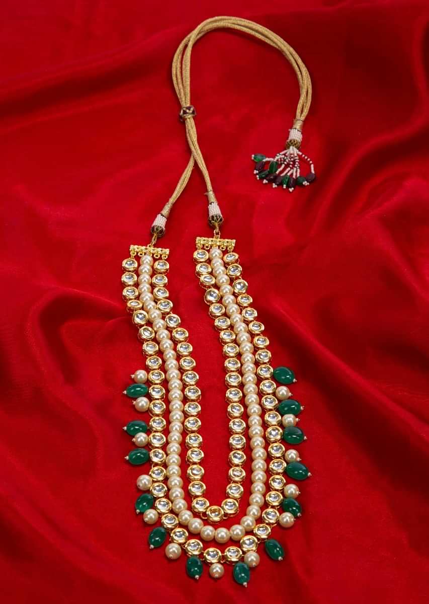 Triple layer gold plated kundan outlet necklace only on kalki