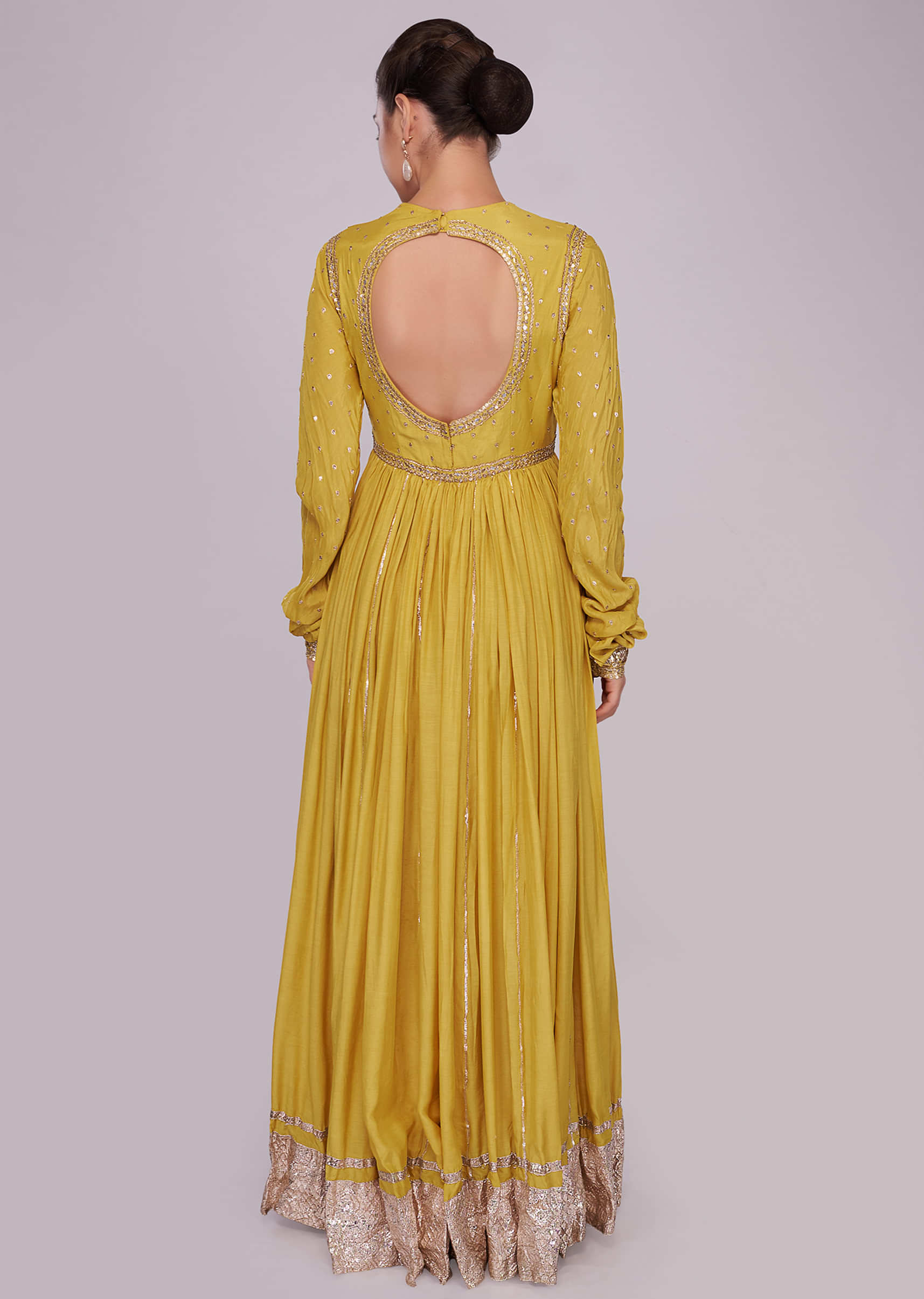 Tuscan yellow dress with embroidered bodice