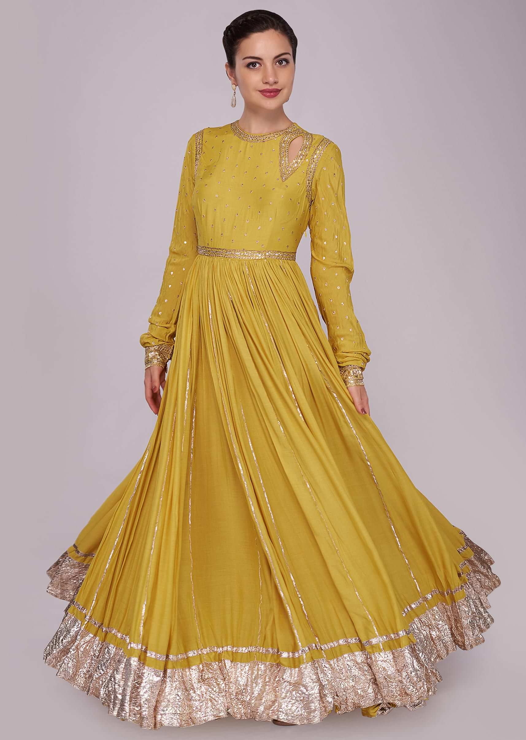 Tuscan yellow dress with embroidered bodice