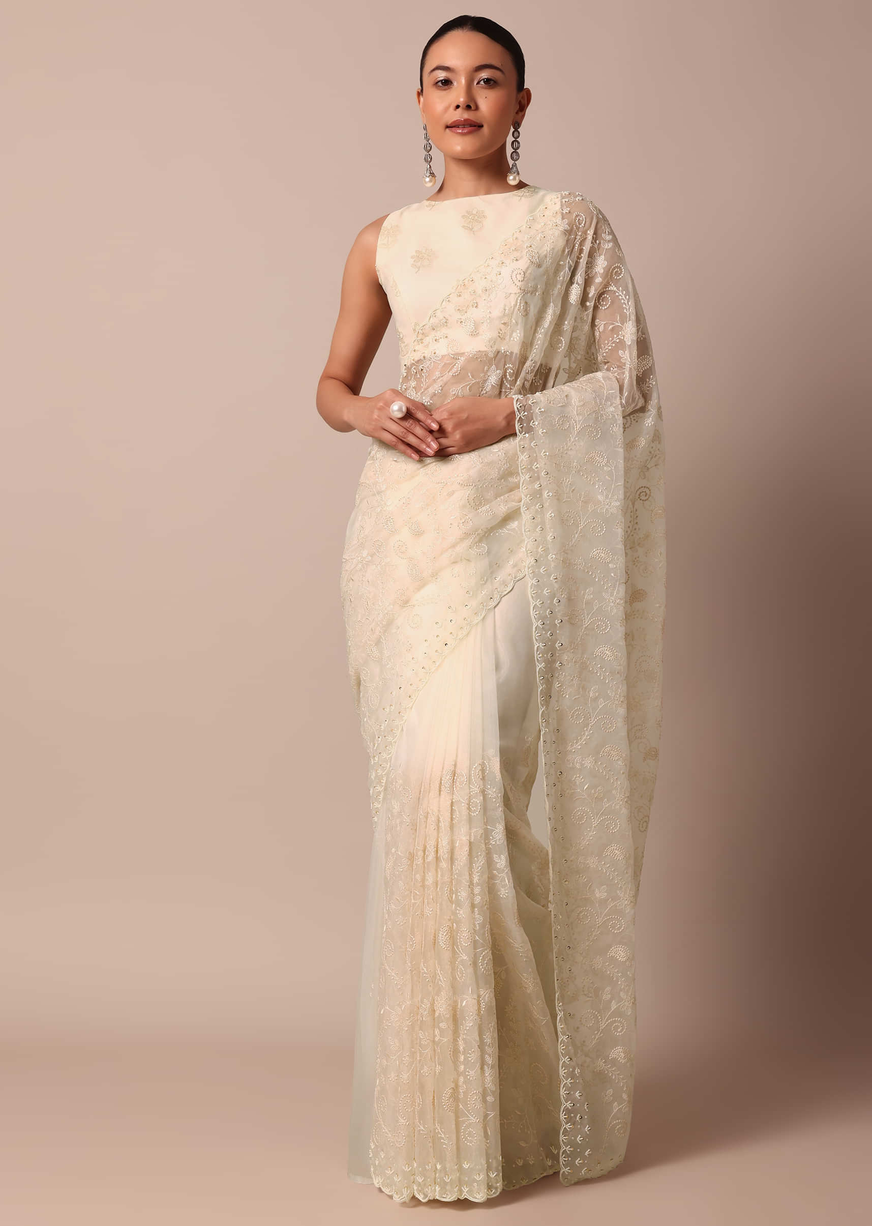 Buy Handmade Black Georgette Chikankari Saree for Women With FREE Body  Shaper, Fall Pico Done Bridesmaid Wedding Saree Festival Wear Sari Online  in India 