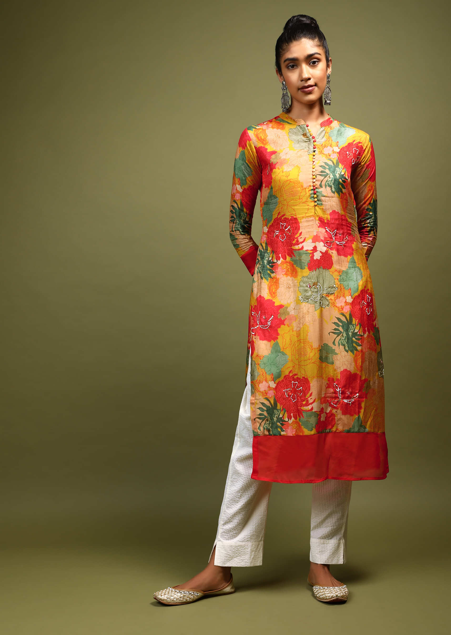 10 Best Floral Print Cotton Kurtis - LooksGud.com