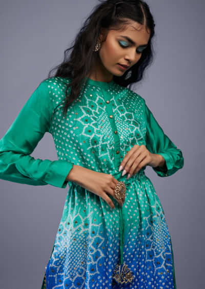 Buy Blue Cotton Embroidered Churidar Designer Suit : 214414 - Salwar Kameez