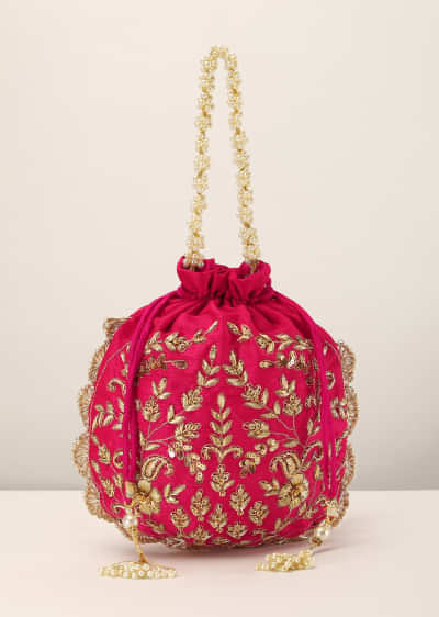 Trendy Silk Fabric Potli Bag - WBG1066